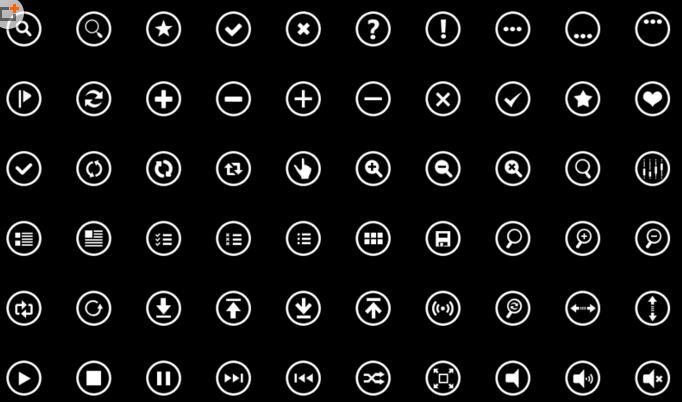 纯白色的圆圈图标ICONS WINDOWS功能图标